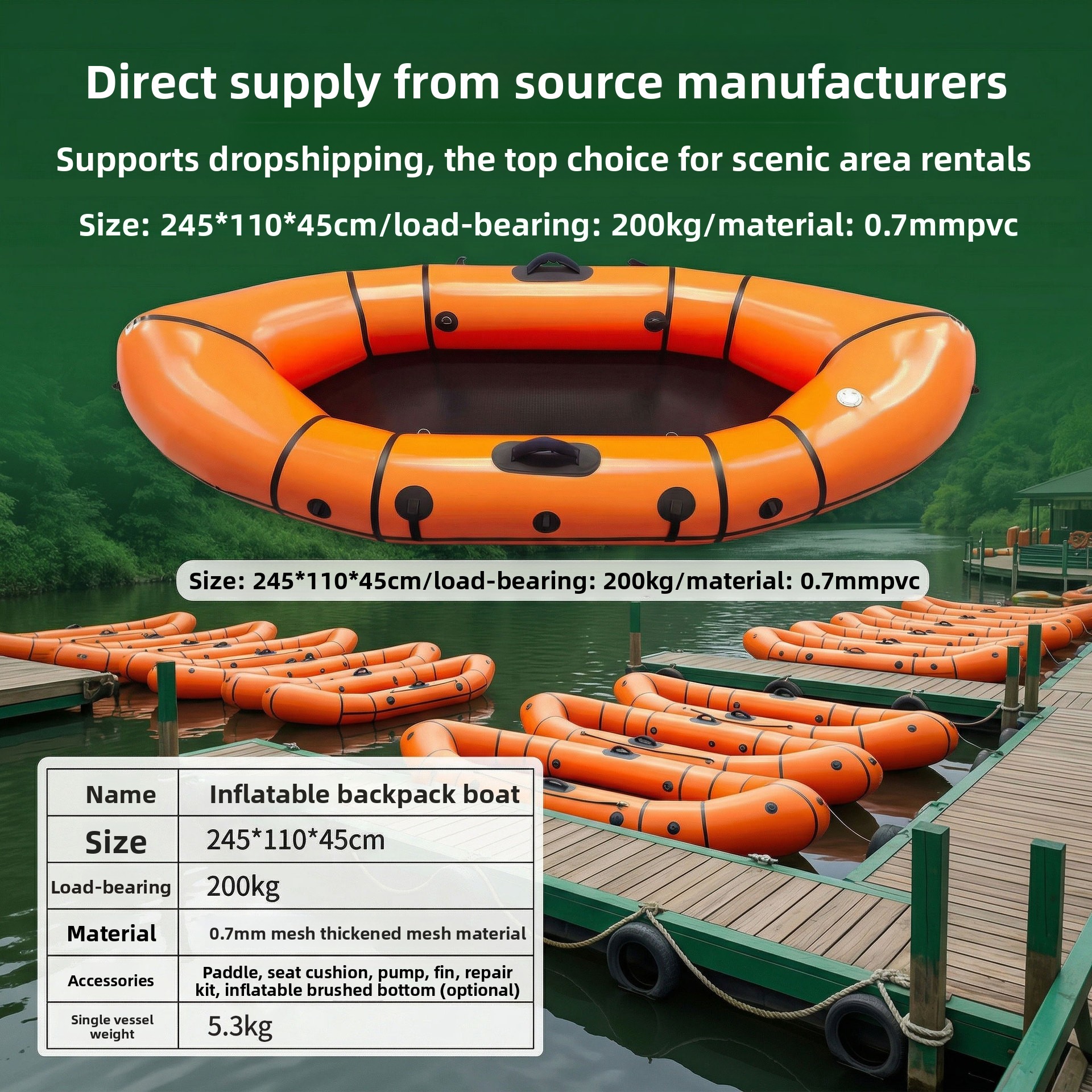 Inflatable Backpack Boat Singl - Fishing Kayak Inflatable incelemesi ve fiyatı