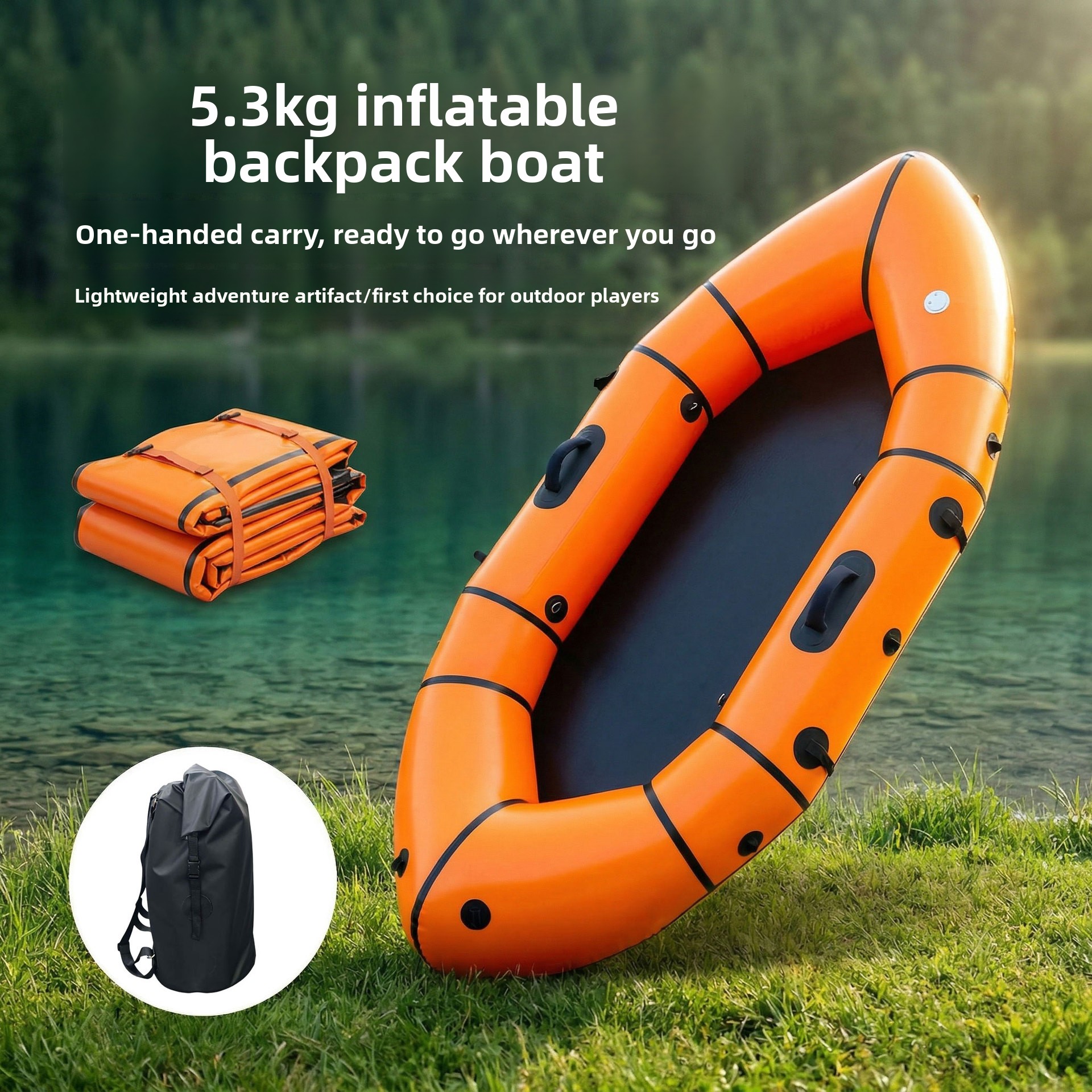 Inflatable Backpack Boat Singl - Fishing Kayak Inflatable incelemesi ve fiyatı