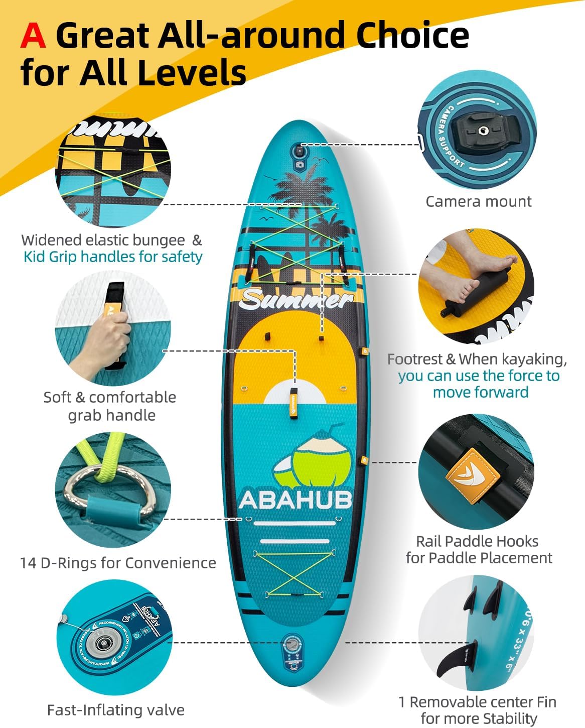 Wide 10.6ft x 31/34in Inflatab - Fishing Kayak Paddle incelemesi ve fiyatı